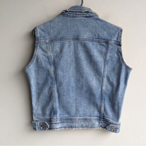 Zara distressed denim sleeveless vest - Picture 3 of 5